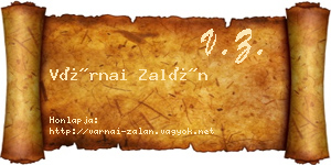 Várnai Zalán névjegykártya